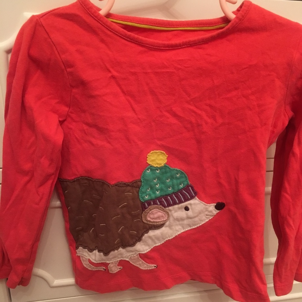 Mini boden long sleeve hedgehog tee